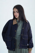 Giubbotto denim combinato