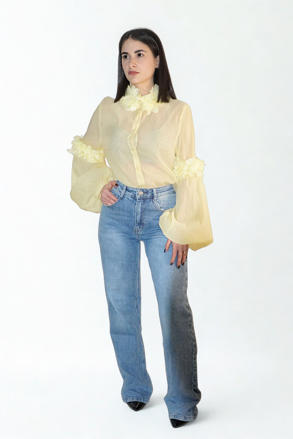 Jeans gamba larga