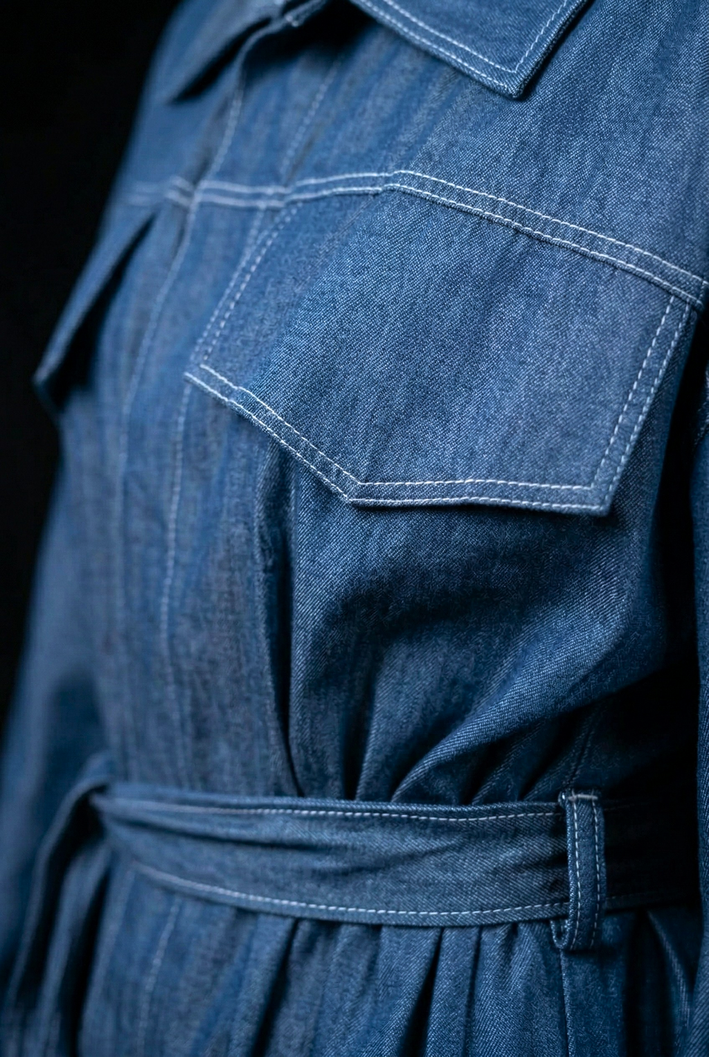 Coordinato Kimono in Denim con Cintura Giacca